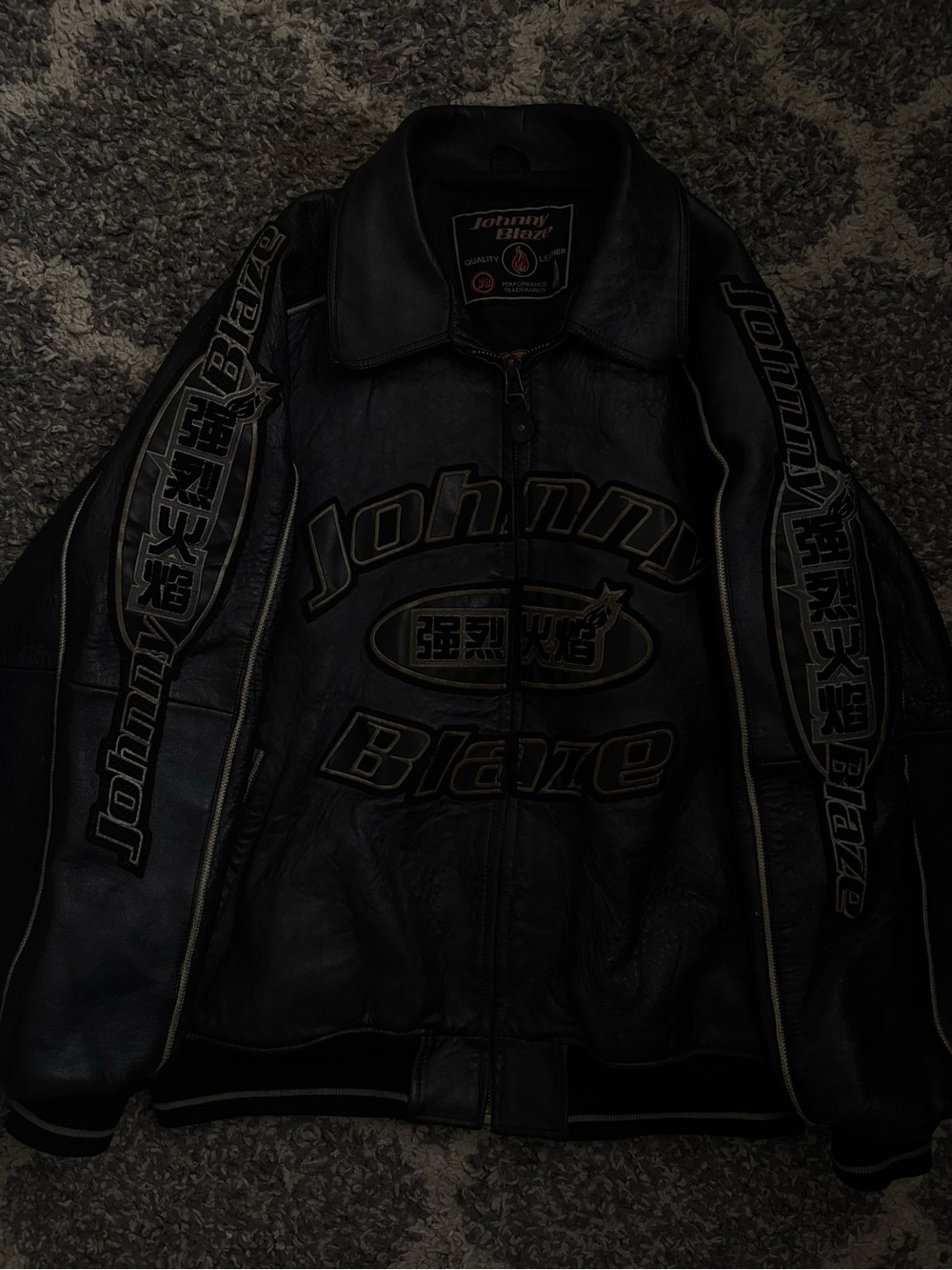 Men's Black Leather Bomber Jacket